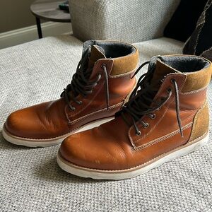 Express Casual Brown Leather & Faux Leather Boots